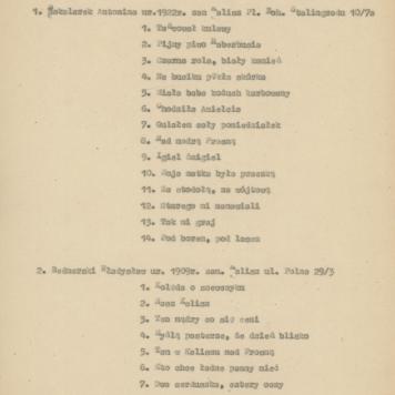 Wykaz uczestników Konkursu folklorystycznego miasta Kalisza 1976/77, cz. 1