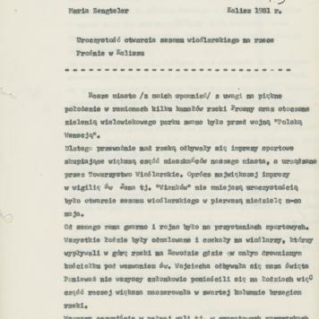 Uroczystość otwarcia sezonu wioślarskiego na rzece Prośnie w Kaliszu