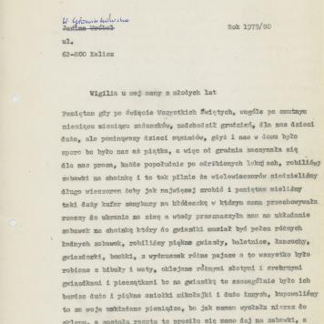 Wigilia u mej mamy z młodych lat