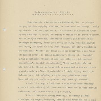 Moje wspomnienia z 1939 roku
