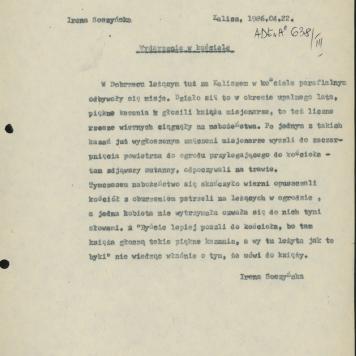 Wydarzenie w kościele