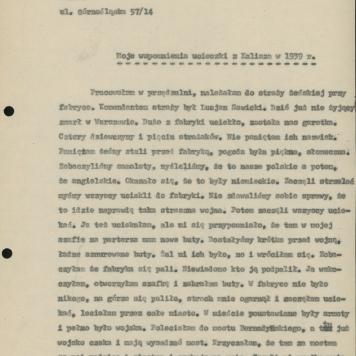 Moje wspomnienia ucieczki z Kalisza w 1939 r.
