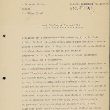 Duch "Cholerynki" - rok 1926