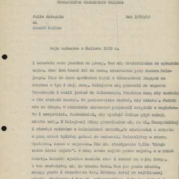 Moja ucieczka z Kalisza 1939 r.