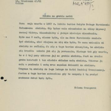 Choinka na grobie matki