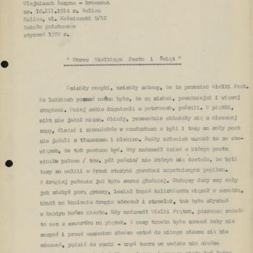 Okres Wielkiego Postu i Świąt