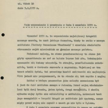 Moje wspomnienia i przeżycia w dniu 1 września 1939 r.