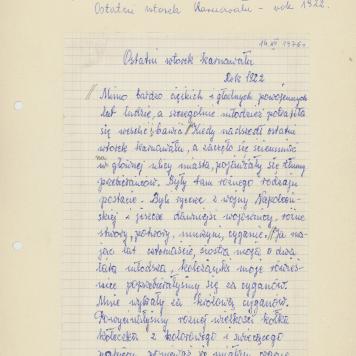 Ostatni wtorek karnawału - 1922 r.