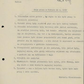 Moja praca w fabryce do r. 1939