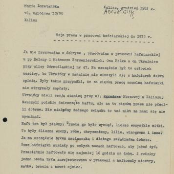 Moja praca w pracowni hafciarskiej do 1939 r.