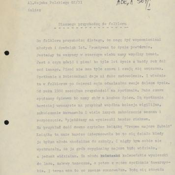 Dlaczego przychodzę do folkloru