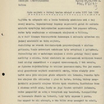 Opis majówki, w której brałam udział w roku 1937 lub 1938