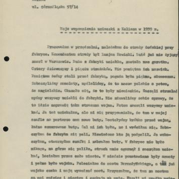 Moje wspomnienia ucieczki z Kalisza w 1939 r.