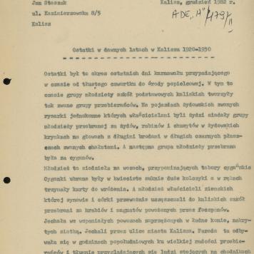 Ostatki w dawnych latach w Kaliszu 1920-1930