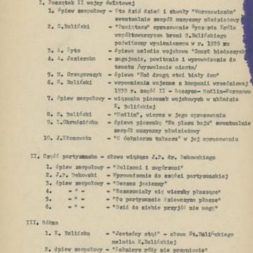 Program wieczornicy patriotycznej z okazji wyzwolenia Kalisza w dniu 26.01.1981 r.