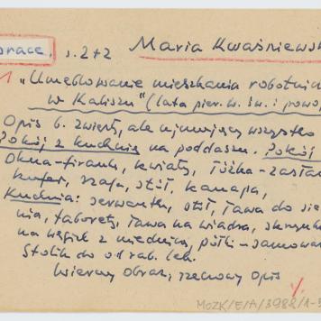 Umeblowanie mieszkania robotniczego w Kaliszu