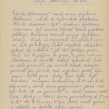 Fabryka "Ultramaryny", rok 1939