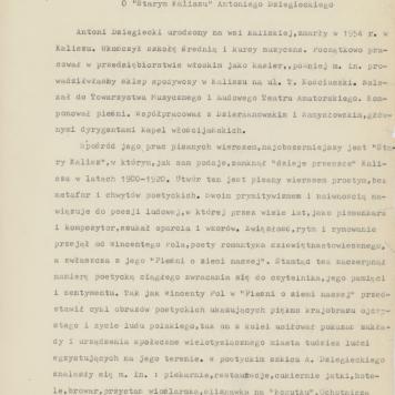 O "Starym Kaliszu" Antoniego Dziegieckiego