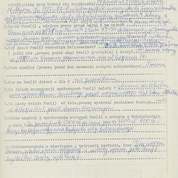 Genowefa Górczyńska - kwestionariusz osobowy