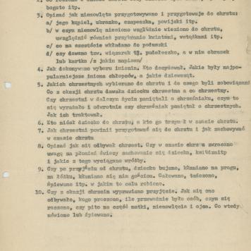 Chrzciny dawniej a dziś - kwestionariusz