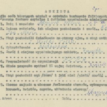 Helena Skrzypek - ankieta osobowa