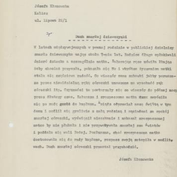 Duch zmarłej dziewczynki