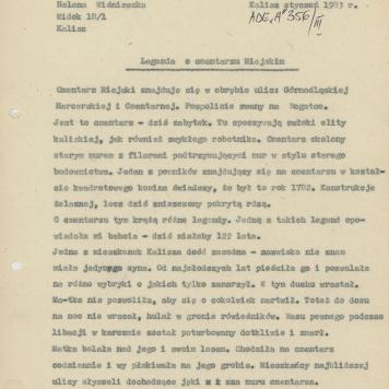 Legenda o Cmentarzu Miejskim