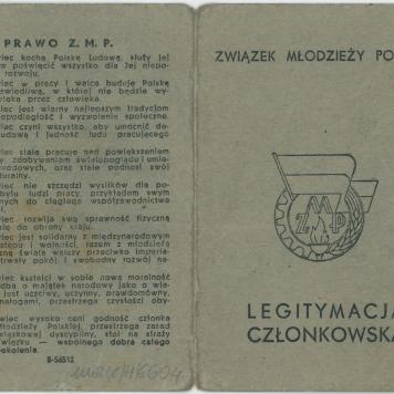 Legitymacja Związku Młodzieży Polskiej