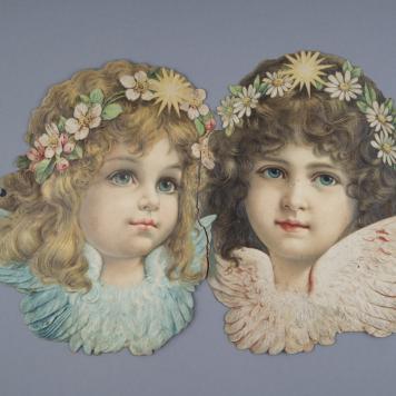 Główki aniołów papierowe