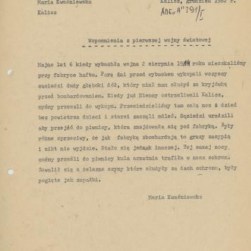 Wspomnienia z pierwszej wojny światowej