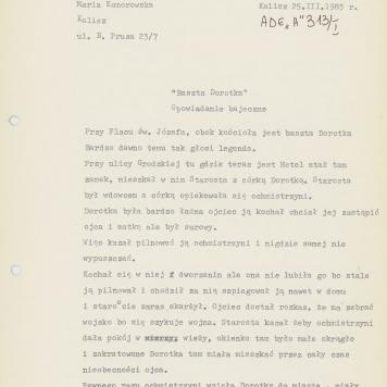 Baszta Dorotka. Opowiadanie bajeczne