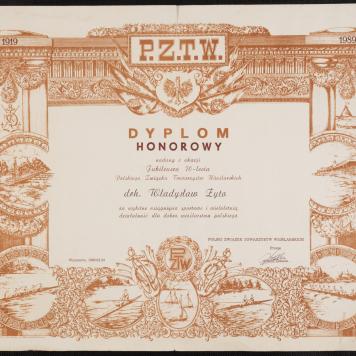 Dyplom honorowy P.Z.T.W.