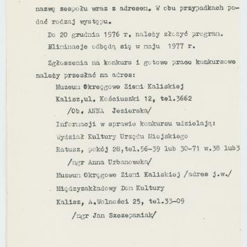 Uchrońmy od zapomnienia Folklor Kalisza - warunki konkursu, cz. 2